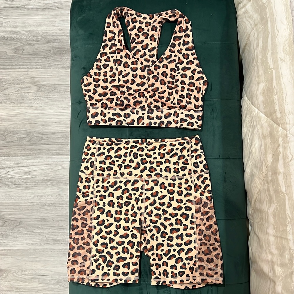 Fabletics size Small: Bike shorts & sports bra matching set